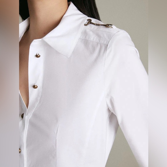 Karen Millen / equestrian white button down - Picture 2 of 7